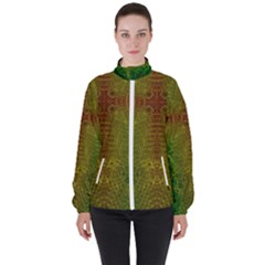 Psychedelic Screen Trippy Women s High Neck Windbreaker by Modalart