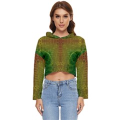 Psychedelic Screen Trippy Women s Lightweight Cropped Hoodie by Modalart