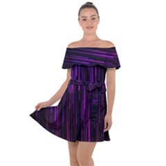 Stars Are Falling Electric Abstract Off Shoulder Velour Dress by Modalart