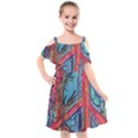 Hippie Peace Sign Psychedelic Trippy Kids  Cut Out Shoulders Chiffon Dress View1