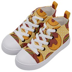 Takoyaki Food Seamless Pattern Kids  Mid-top Canvas Sneakers by Sarkoni