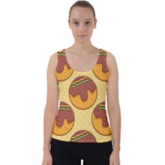 Takoyaki Food Seamless Pattern Velvet Tank Top by Sarkoni