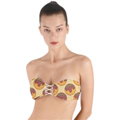 Takoyaki Food Seamless Pattern Twist Bandeau Bikini Top by Sarkoni