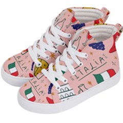 Food Pattern Italia Kids  Hi-top Skate Sneakers by Sarkoni