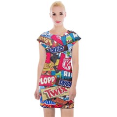 Pop Art Food Cute Patterns Cap Sleeve Bodycon Dress by Sarkoni