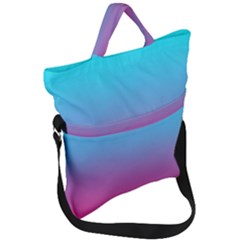 Blue Pink Purple Fold Over Handle Tote Bag by Dutashop