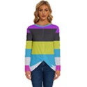 Bigender Flag Copy Long Sleeve Crew Neck Pullover Top View1