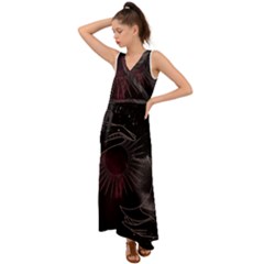 Universal Balance Moon Abstract Star Sun Universe V-neck Chiffon Maxi Dress by Modalart