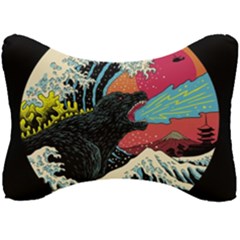 Retro Wave Kaiju Godzilla Japanese Pop Art Style Seat Head Rest Cushion by Modalart