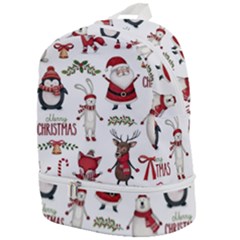 Christmas Characters Pattern Zip Bottom Backpack by Sarkoni