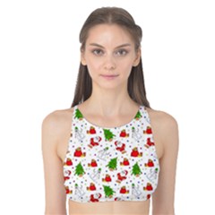 Christmas Santa Pattern Tree Tank Bikini Top by Sarkoni