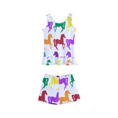 Colorful Horse Background Wallpaper Kids  Boyleg Swimsuit by Amaryn4rt