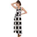 Black And White Pattern V-Neck Chiffon Maxi Dress View1