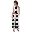 Black And White Pattern V-Neck Chiffon Maxi Dress View2