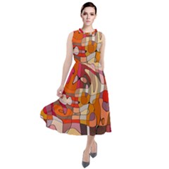 Abstract Abstraction Pattern Moder Round Neck Boho Dress by Amaryn4rt