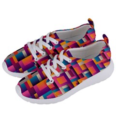 Abstract Background Geometry Blocks Women s Lightweight Sports Shoes by Amaryn4rt