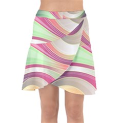 Abstract Colorful Background Wavy Wrap Front Skirt by Amaryn4rt