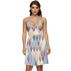 Abstract Colorful Diamond Background Tile V-neck Pocket Summer Dress  by Amaryn4rt