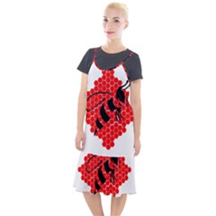 Bee Logo Honeycomb Red Wasp Honey Camis Fishtail Dress by Amaryn4rt