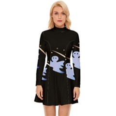 Ghost Night Night Sky Small Sweet Long Sleeve Velour Longline Dress by Amaryn4rt