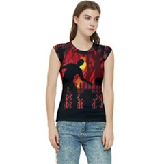 Horror Zombie Ghosts Creepy Women s Raglan Cap Sleeve T-shirt by Amaryn4rt