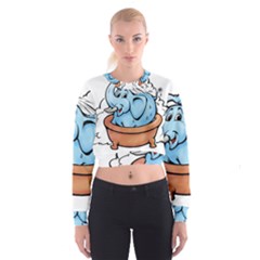 Elephant Bad Shower Cropped Sweatshirt by Amaryn4rt