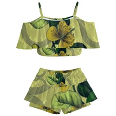 Flower Blossom Kids  Off Shoulder Skirt Bikini by Sarkoni