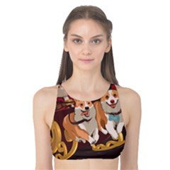 Christmas Santa Claus Dog Sled Tank Bikini Top by Sarkoni