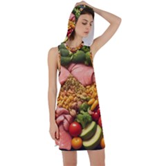 Fruit Snack Diet Bio Food Healthy Racer Back Hoodie Dress by Sarkoni