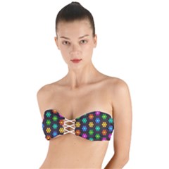 Pattern Background Colorful Design Twist Bandeau Bikini Top by Amaryn4rt