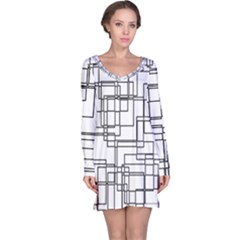 Structure Pattern Network Long Sleeve Nightdress by Amaryn4rt