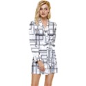 Structure Pattern Network Long Sleeve Satin Robe View1