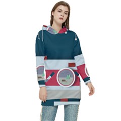 Camera Vector Illustration Women s Long Oversized Pullover Hoodie by Amaryn4rt