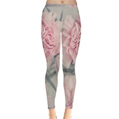 Cloves Flowers Pink Carnation Pink Inside Out Leggings by Amaryn4rt