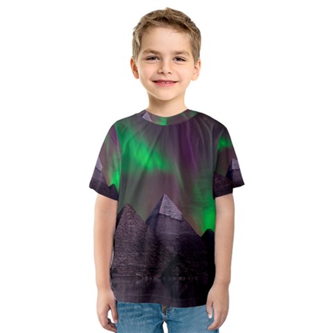 Fantasy Pyramid Mystic Space Aurora Kids  Sport Mesh T-shirt by Grandong