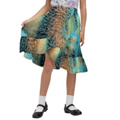 Photo Coral Great Scleractinia Kids  Ruffle Flared Wrap Midi Skirt by Pakjumat