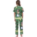 Ostrich Jungle Monkey Plants Kids  Satin Short Sleeve Pajamas Set View2