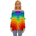 Rainbow Background Colorful Off Shoulder Chiffon Pocket Shirt View1