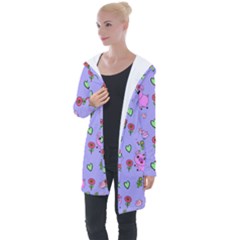 Flower Pink Pig Piggy Seamless Longline Hooded Cardigan by Ravend