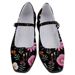 Flowers Pattern Women s Mary Jane Shoes by Ravend