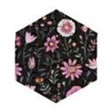 Flowers Pattern Wooden Puzzle Hexagon View1