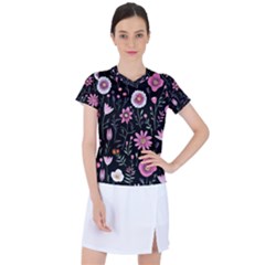 Flowers Pattern Women s Sports Top by Ravend