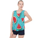 Watermelon Fruit Slice Bubble Hem Chiffon Tank Top View1