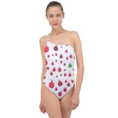 Beetle Animals Red Green Fly Classic One Shoulder Swimsuit by Amaryn4rt