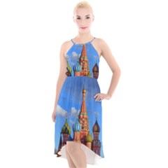 Architecture Building Cathedral Church High-low Halter Chiffon Dress  by Modalart