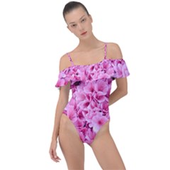 Beautiful Tree Flowers Frill Detail One Piece Swimsuit by 1212