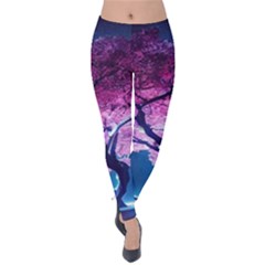 Beautiful Tree Flowers Velvet Leggings by 1212