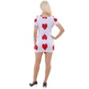 Heart Red Love Valentines Day Short Sleeve Asymmetric Mini Dress View2