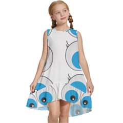 Eyes Comic Cartoon Fun Funny Toon Kids  Frill Swing Dress by Ndabl3x