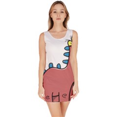 Dinosaur Dragon Drawing Cute Bodycon Dress by Ndabl3x